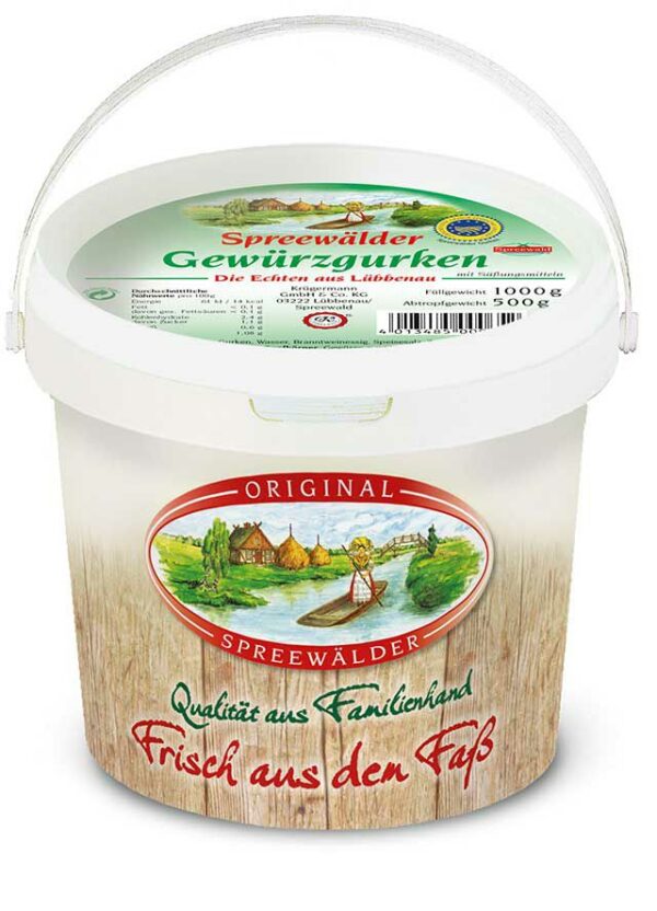 Gewürzgurken  6 x 1 Liter Eimer Lübbenauer  Deutschland
