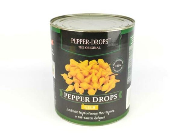 Gelbe Paprika Tropfen in Öl  1,2 kg Dose Pepper Drops  Ägypten